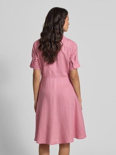 Lauren Ralph Lauren Knielange linnen jurk met strikceintuur, model 'WAKANA' Oudroze - 5