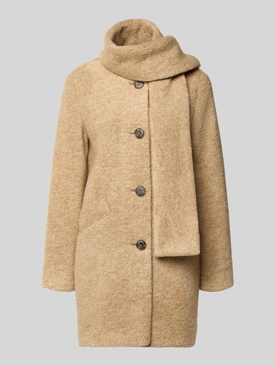 Fuchs Schmitt Lange jas met wol en sjaaldetail Camel - 2