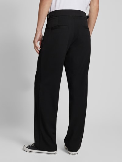 EIGHTYFIVE Straight Leg Bundfaltenhose mit Reißverschlusstaschen Black 5