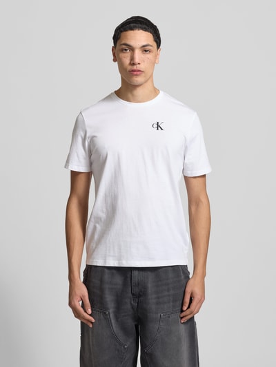 Calvin Klein Jeans Regular fit T-shirt met logoprint Wit - 4