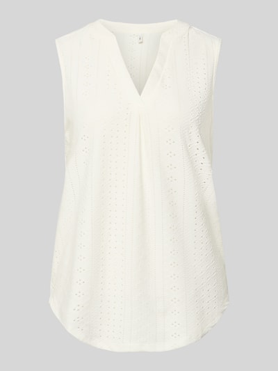 ONLY Top bluzkowy o kroju regular fit z haftem angielskim model 'SANDRA' Biały 2