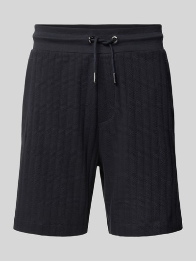 Produktfoto, Regular Fit Shorts mit Tunnelzug Modell 'JUANITO' von JOOP! Collection aus reiner Baumwolle, dunkel, strukturierte Oberfläche