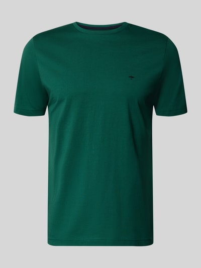 Produktfoto, T-Shirt mit Rundhalsausschnitt und Label-Stitching von Fynch-Hatton, Herren T-Shirt aus Reine Baumwolle, Regular-Fit, grün