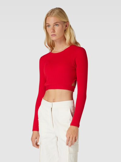 Only Cropped Longsleeve mit Rundhalsausschnitt Modell 'NIKITA' Rot 4