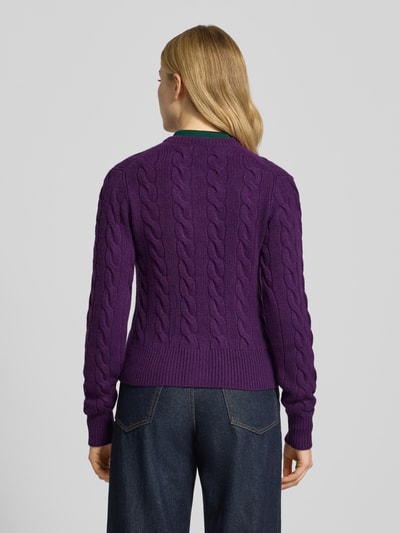 Polo Ralph Lauren Kardigan z mieszanki wełny i kaszmiru z wyhaftowanym logo Jasnośliwkowy 5