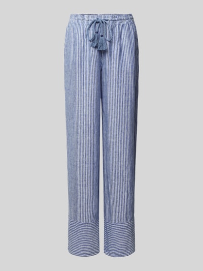 Lauren Ralph Lauren Spodnie lniane w paski Królewski niebieski 2