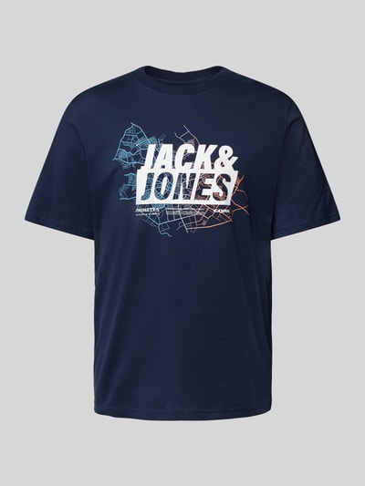 Jack & Jones T-Shirt mit Label-Print Dunkelblau 2