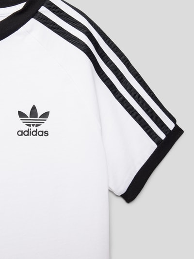 adidas Originals T-Shirt mit Kontraststreifen Weiss 2