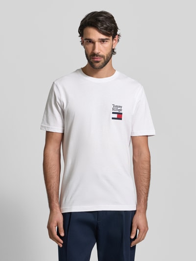 Tommy Hilfiger Regular Fit T-Shirt aus reiner Baumwolle Modell 'BRAND LOVE TEXT' Weiss 4