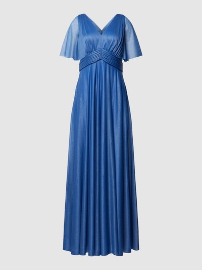 Christian Berg Cocktail Abendkleid mit V-Ausschnitt Bleu Melange 2