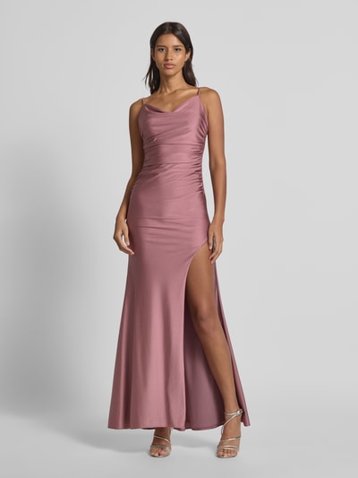 Mascara Abendkleid mit seitlichen Raffungen Altrosa 4