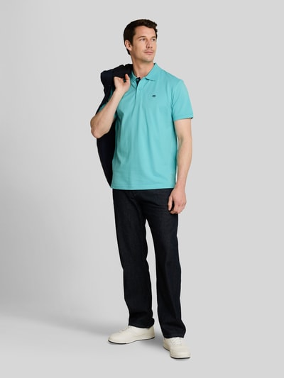 Tom Tailor Regular Fit Poloshirt aus reiner Baumwolle mit Logo-Stitching Petrol 1