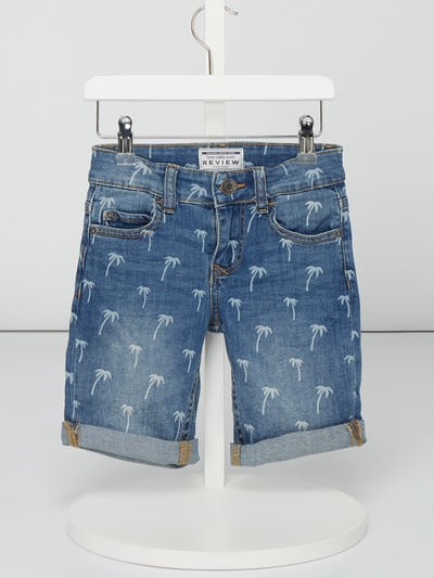 Review for Kids Coloured Jeansbermudas mit Label-Patch  Blau 1