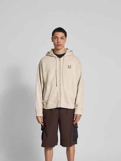 MAISON KITSUNÉ Oversized Sweatjacke mit Eingrifftaschen Beige 4