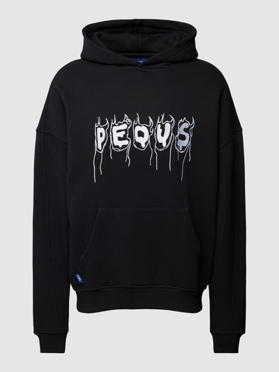 PEQUS Hoodie mit Label-Print Black 2