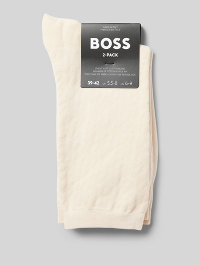 BOSS Sokken met labelstitching, model 'Monogram' in een set van 2 paar Beige gemêleerd - 3