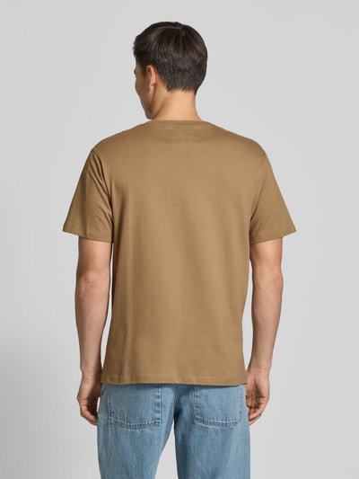 Wood Wood T-shirt met logobadge, model 'Ace' Beige - 5