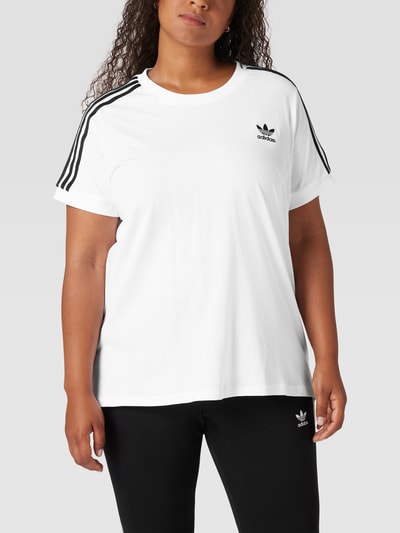 Adidas Originals Plus PLUS SIZE T-Shirt mit Kontraststreifen Weiss 4