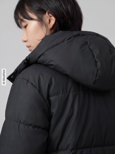 VERO MODA Steppjacke mit abnehmbarer Kapuze Black 3
