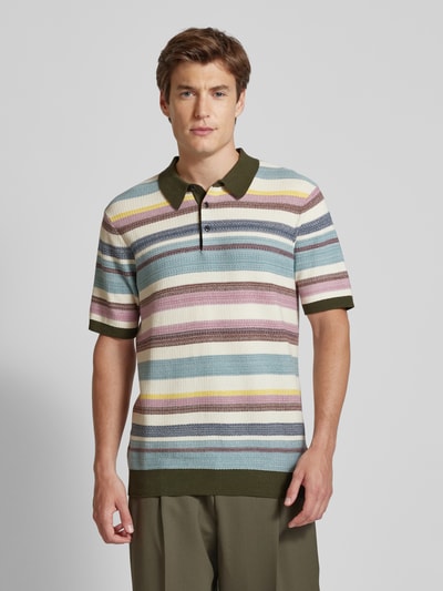 Scotch & Soda Regular fit poloshirt met structuurmotief Offwhite - 4