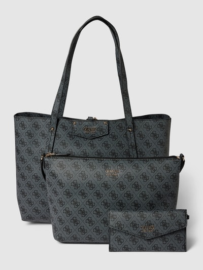 Guess Tote Bag mit Allover-Logo-Muster Modell 'BRENTON' Anthrazit 2