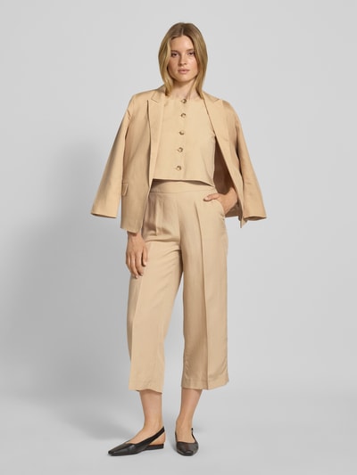 Zero Wide leg culotte van een mix van lyocell en linnen  Zand - 1