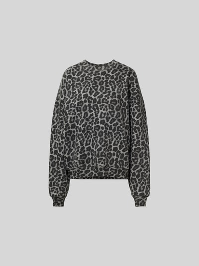 Anine Bing Sweatshirt mit Label-Stitching Dunkelgrau 1