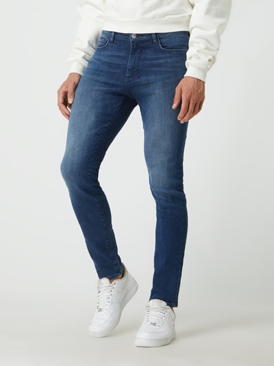 REVIEW Skinny fit jeans met knoop- en ritssluiting Donkerblauw - 4