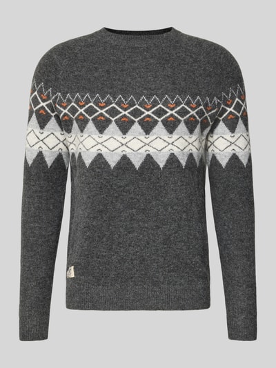 Pepe Jeans Relaxed fit gebreide pullover met wol, model 'PRESLEY' Donkergrijs - 2