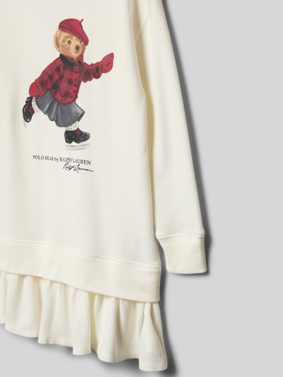 Polo Ralph Lauren Teens Sweatjurk met ribboorden Ecru - 2