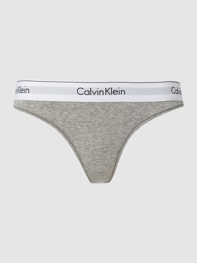 Calvin Klein Underwear Stringi z paskiem z logo Jasnoszary melanż 2