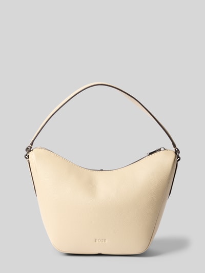 Produktfoto, Henkeltasche in Lederoptik Modell 'ANETT SM HOBO' von BOSS w kolorze jednolitym, faktura ziarnista, zamknięcie na zamek, logo z przodu