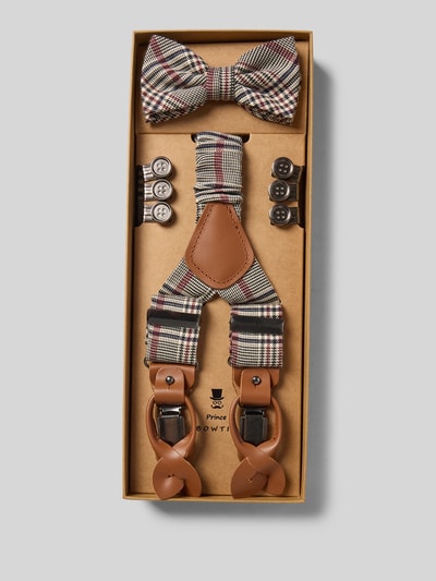 Prince Bowtie Strik, bretels en pochet in de set Blauw - 1