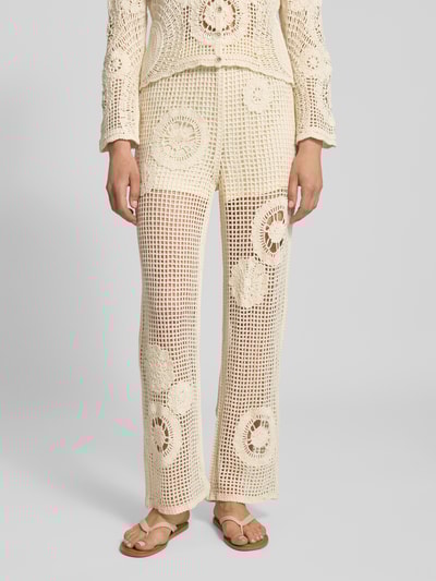 YAS High waist broek met elastische band, model 'FIRO' Offwhite - 4