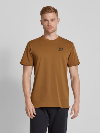 Under Armour T-shirt met labelstitching Cognac - 4