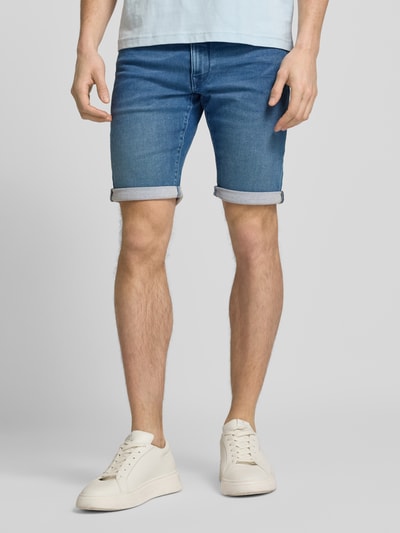 Petrol Slim Fit Jeansshorts im 5-Pocket-Design Jeansblau 4