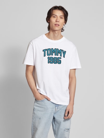 Tommy Jeans T-shirt z nadrukiem z logo Biały 4