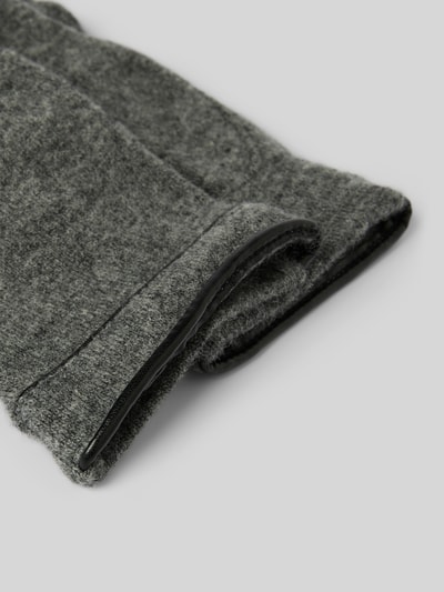 Roeckl Handschuhe aus Woll-Mix Modell 'Leather Piping Touch' Mittelgrau 2