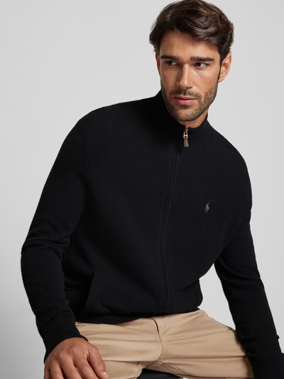 Polo Ralph Lauren Strickjacke mit Stehkragen und Reißverschluss Black 3