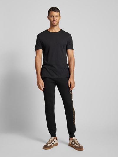 EA7 Emporio Armani Regular fit sweatpants met elastische band Zwart - 1