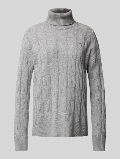 Tommy Hilfiger Strickpullover mit Rollkragen Hellgrau 1