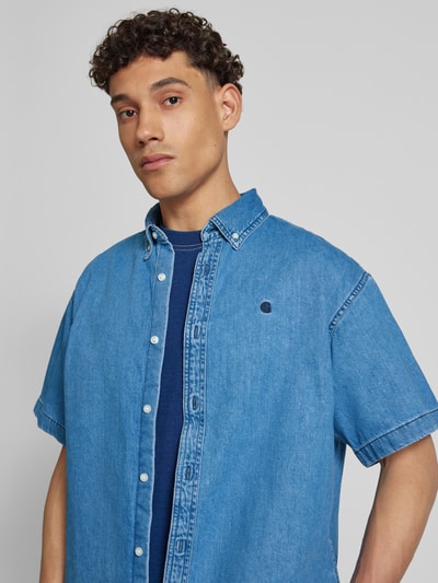 Carhartt Work In Progress Jeanshemd mit Label-Stitching Modell 'LUCAS' Jeansblau 3