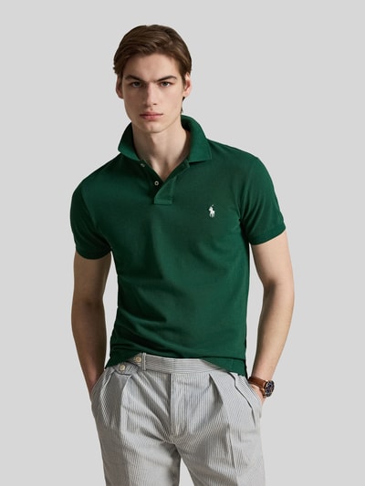Polo Ralph Lauren Slim Fit Poloshirt aus reiner Baumwolle Dunkelgruen 4