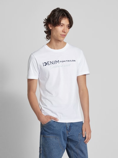 Tom Tailor Denim T-shirt z okrągłym dekoltem Biały 4