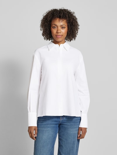 Stefanel Regular fit overhemdblouse met blinde knoopsluiting Wit - 4