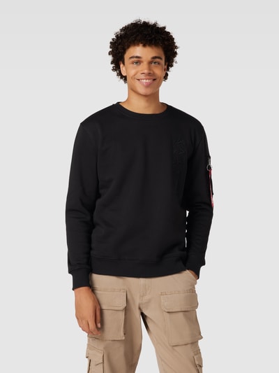 Alpha Industries Sweatshirt mit Label-Stitching Black 4