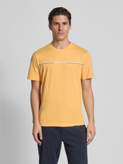 Tom Tailor Regular Fit T-Shirt aus reiner Baumwolle mit Print  Apricot 4