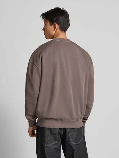 Pegador Oversized Sweatshirt mit Label-Stitching Dunkelbraun 5