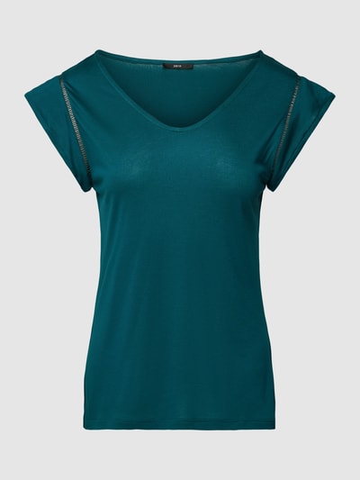 Zero T-shirt van viscose met boothals Blauw - 2