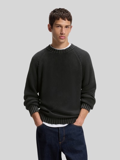 HUGO Blue Regular Fit Pullover mit Label-Patch BLACK 4